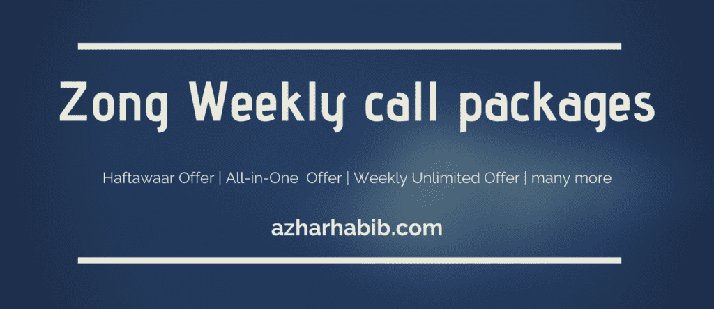 Zong Weekly call packages