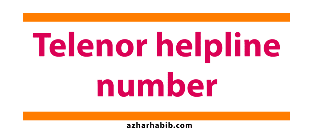 telenor helpline number