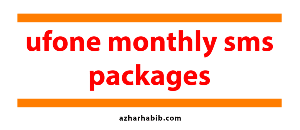 ufone monthly sms packages