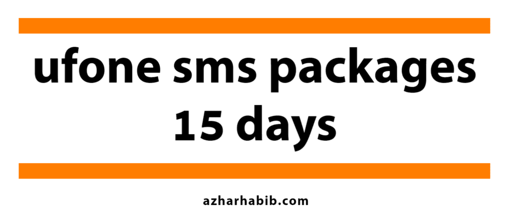 ufone sms packages 15 days