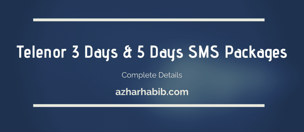 Telenor 3 Days & 5 Days SMS Packages