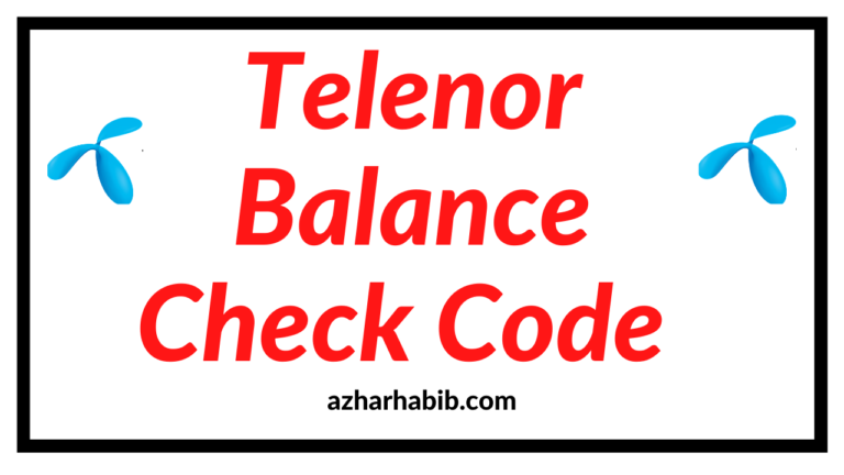 Telenor Balance Check Code 2020