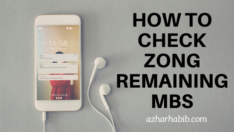 Zong MB Check Code 2022 | Check zong remaining MBs of package