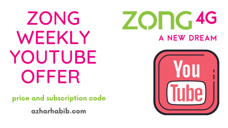 Zong Youtube package 2022