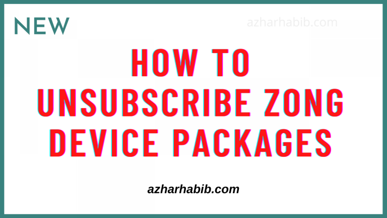 How to unsubscribe zong device packages