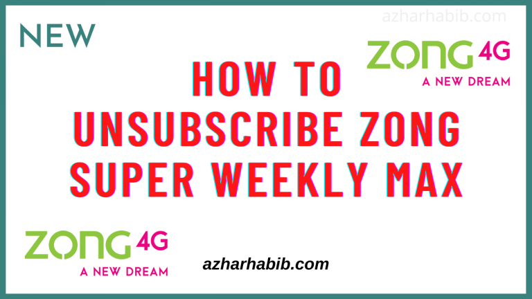 How to unsubscribe zong super weekly max