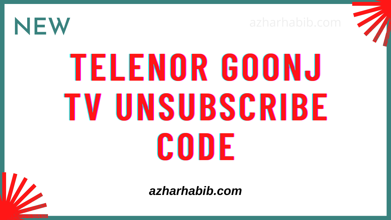 Telenor goonj tv unsubscribe code