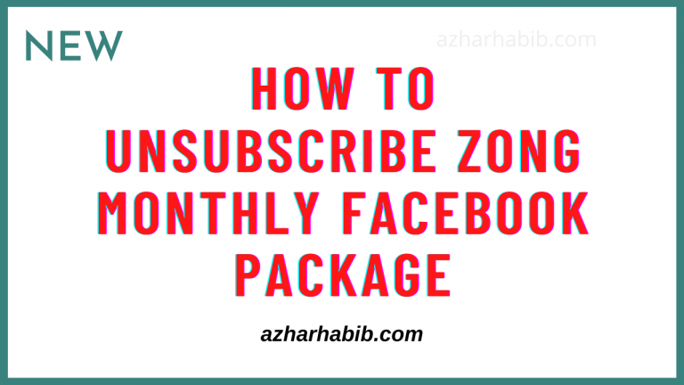 how to unsubscribe zong monthly facebook package