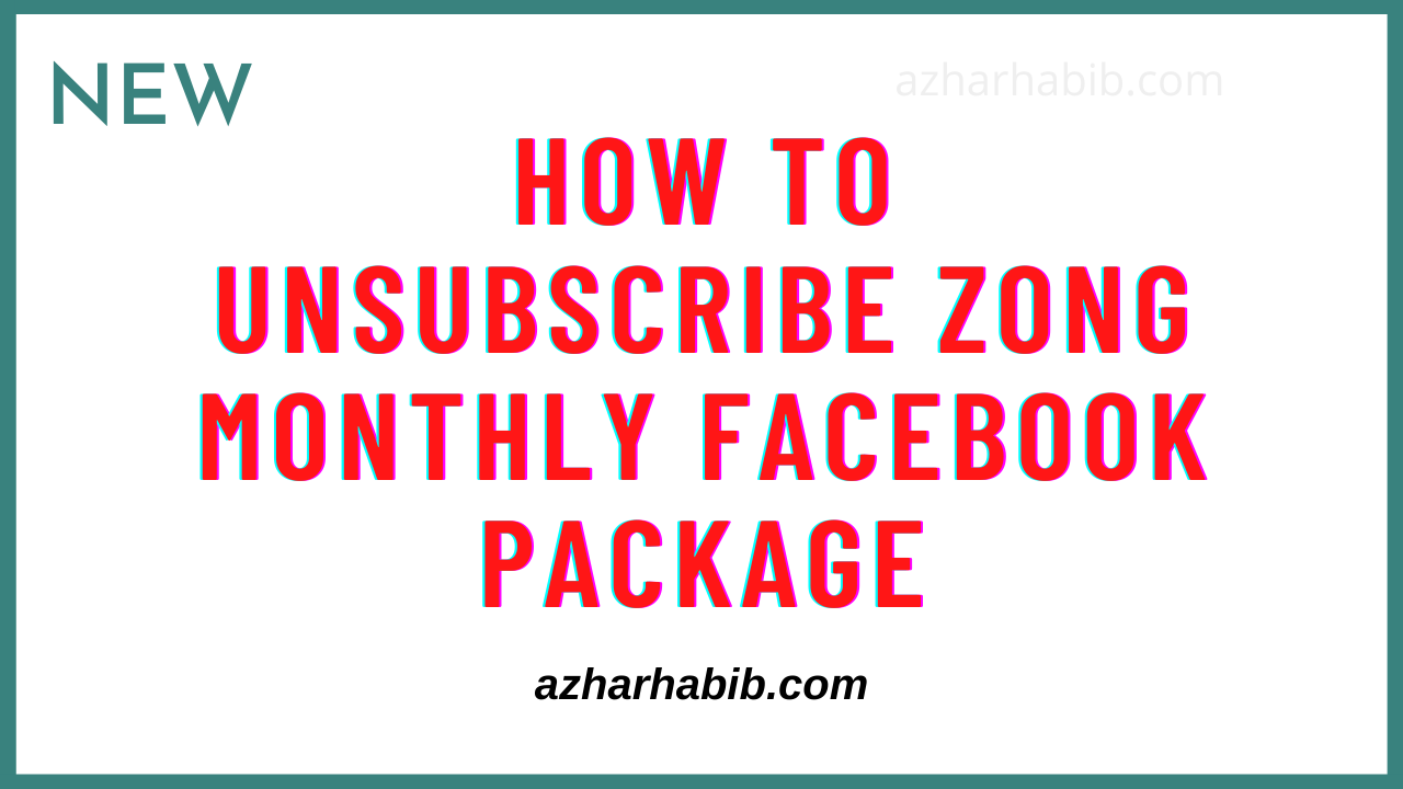 how to unsubscribe zong monthly facebook package