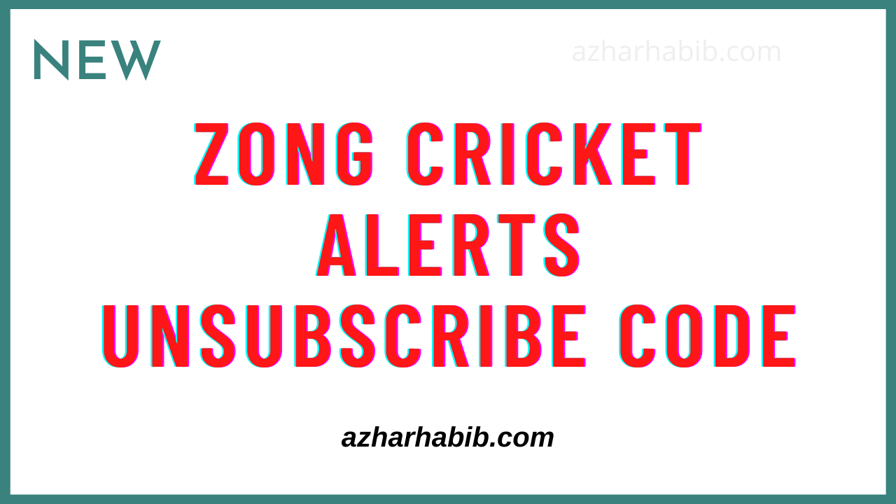 zong cricket alerts unsubscribe code