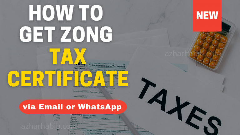 How to get Zong Tax Certificate