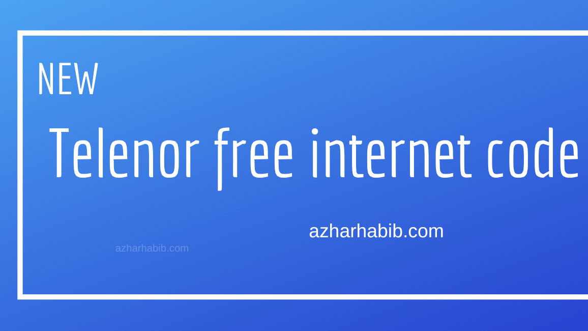 Telenor free internet code 2024